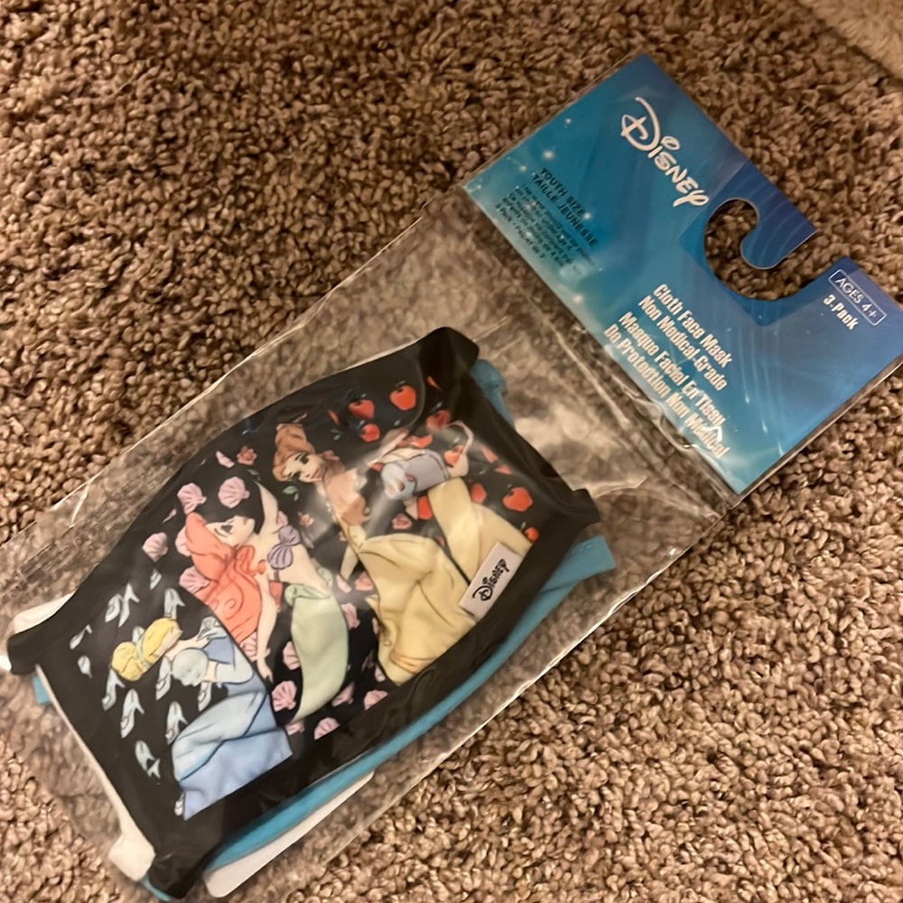 Disney princesses face masks for kids 4+